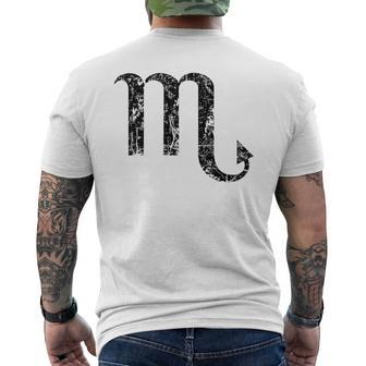 Zodiac Sign Scorpio Vintage Black Men's T-shirt Back Print - Monsterry