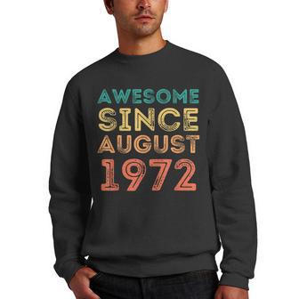 Awesome Since August 1972 50 Years Birthday Men Crewneck Graphic Sweatshirt - Thegiftio UK