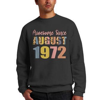 Awesome Since August 1972 50 Years Old 50Th Birthday V2 Men Crewneck Graphic Sweatshirt - Thegiftio UK