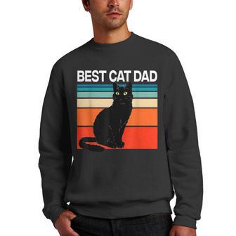Best Cat Dad Ever Men Cat Present For Cat Lovers Men Crewneck Graphic Sweatshirt - Thegiftio UK