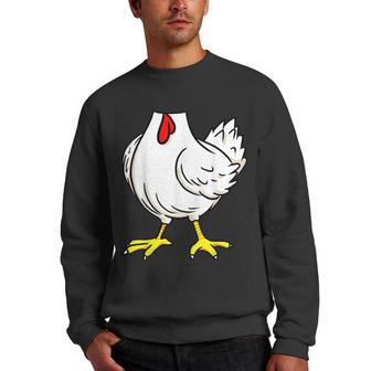 Chicken Body Costume Animal Thanksgiving Halloween Men Crewneck Graphic Sweatshirt - Thegiftio UK