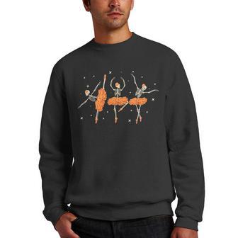 Dancing Skeleton Ballerina Ballet Dance Halloween Women Girl Men Crewneck Graphic Sweatshirt - Thegiftio UK