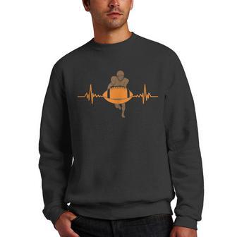 Football Lineman Heartbeat Offensive Defensive Player Men Crewneck Graphic Sweatshirt - Thegiftio UK