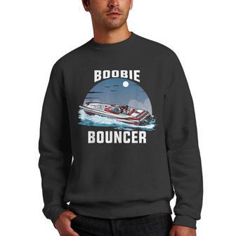 Funny Vintage Boobie Bouncer Speedboat Sailing Boat Men Crewneck Graphic Sweatshirt - Thegiftio UK