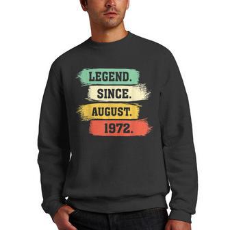 Legend Since August 1972 – Happy 50Th Birthday Men Crewneck Graphic Sweatshirt - Thegiftio UK