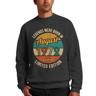 Legends Were Born In August 1972 50Th Birthday Men Men Crewneck Graphic Sweatshirt - Thegiftio UK