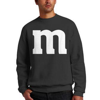 Letter M Simple Lazy Halloween Costume Party Men Women Gift Men Crewneck Graphic Sweatshirt - Thegiftio UK