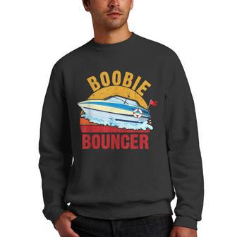Mens Boobie Bouncer Funny Sailing Summer Boat Speedboat Vintage Men Crewneck Graphic Sweatshirt - Thegiftio UK