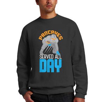 Pancakes Served All Day V2 Men Crewneck Graphic Sweatshirt - Thegiftio UK