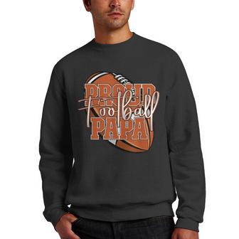 Proud Football Papa Family Matching Men Crewneck Graphic Sweatshirt - Thegiftio UK