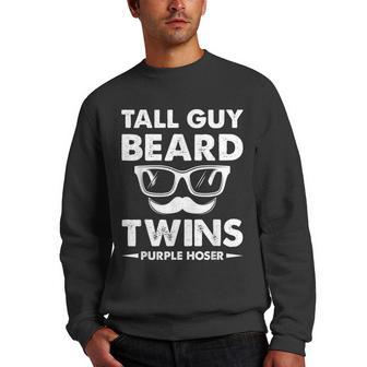 Tall Guy Beard Twins Purple Hoser V3 Men Crewneck Graphic Sweatshirt - Thegiftio UK