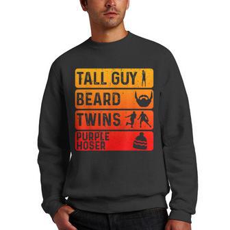 Tall Guy Beard Twins Purple Hoser V5 Men Crewneck Graphic Sweatshirt - Thegiftio UK
