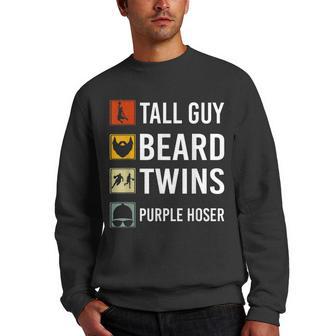 Tall Guy Beard Twins Purple Hoser V7 Men Crewneck Graphic Sweatshirt - Thegiftio UK