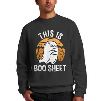 This Is Boo Sheet Funny Ghost Costume Women Men Halloween Men Crewneck Graphic Sweatshirt - Thegiftio UK