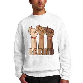 Hands Be Kind Anti Bullying Unity Day 2022 Women Orange Men Crewneck Graphic Sweatshirt - Thegiftio UK