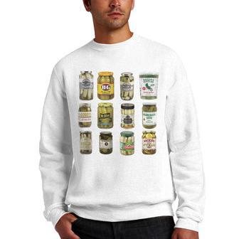 Vintage Canned Pickles Pickle Lovers Pickle Clothing Men Crewneck Graphic Sweatshirt - Thegiftio UK