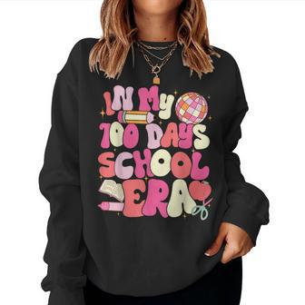 In My 100 Days Of School Era Retro Groovy 100Th Day Teachers Women Sweatshirt - Monsterry