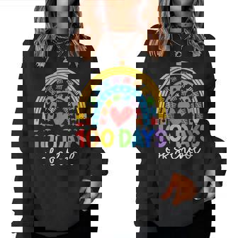 100 Days Of School Rainbow Celebration Women Sweatshirt | Mazezy