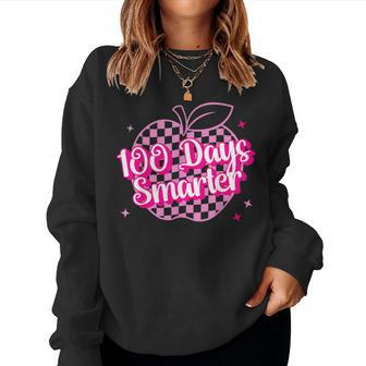 100 Days Smarter Pink Teacher Girls 100 Days Of School Women Sweatshirt | Mazezy