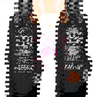 100 Year Old Made In 1924 Floral 100Th Birthday Women Women Sweatshirt - Thegiftio