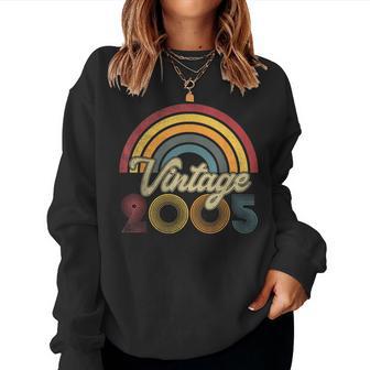 16Th Birthday For Vintage 2005 Retro Born Women Sweatshirt - Monsterry DE