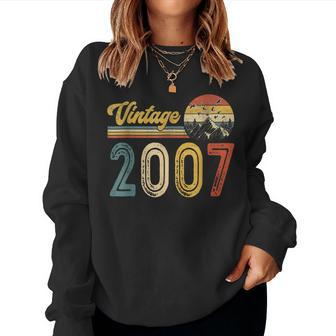 17 Years Old Vintage 2007 17Th Birthday For Girl Boy Women Sweatshirt - Seseable