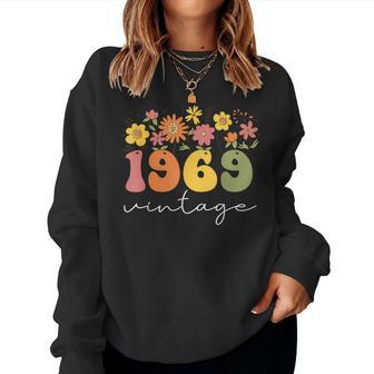 1969 Vintage Floral 54Th Birthday Girls Wildflower Women Sweatshirt - Monsterry CA