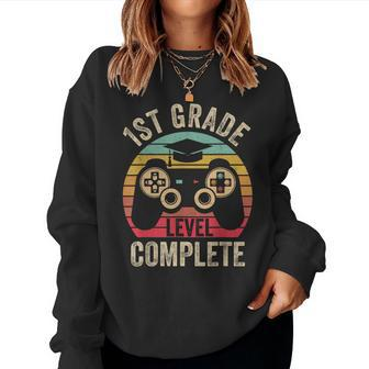 1St Grade Level Complete Graduation Class 2024 Boys Gamer Women Sweatshirt - Monsterry