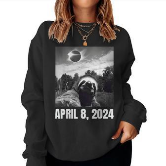2024 Solar Eclipse Sloth Total Solar Eclipse Women Sweatshirt - Thegiftio UK