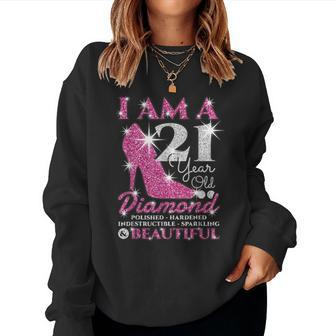 I Am A 21 Year Old Diamond 21St Birthday Women Sweatshirt - Thegiftio UK