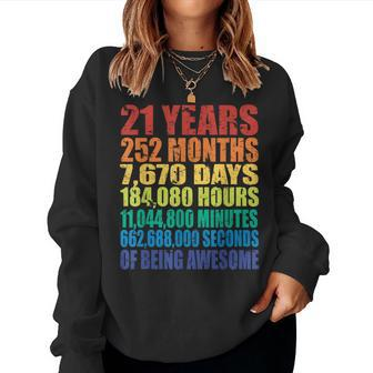 21 Years Of Being Awesome For And 21St Birthday Women Sweatshirt - Thegiftio UK