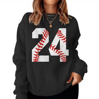 24 Baseball Lover Twenty-Four Player Baseball Mom Jersey Women Sweatshirt - Monsterry