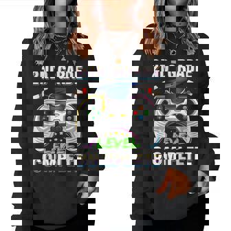2Nd Grade Level Complete Graduation Gaming Class 2024 Gamer Women Sweatshirt - Thegiftio UK