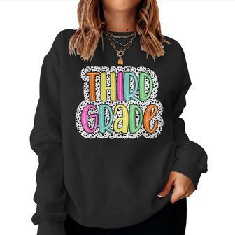 3Rd Grade Back To School Third Grade Teacher Dalmatian Dots Women Sweatshirt - Seseable