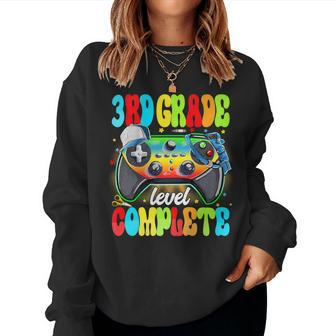3Rd Grade Level Complete Video Gamer Boy Last Day Of School Women Sweatshirt - Monsterry DE