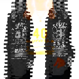 40Th Wedding Anniversary 40 Years Married Husband & Wife Women Sweatshirt - Thegiftio