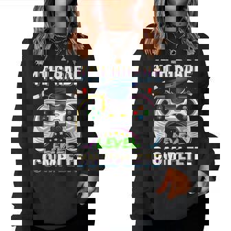 4Th Grade Level Complete Graduation Gaming Class 2024 Gamer Women Sweatshirt - Thegiftio UK
