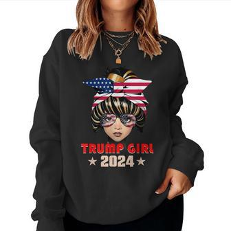 4Th Of July Trump 45 47 Trump Girl 2024 Women Sweatshirt - Thegiftio UK
