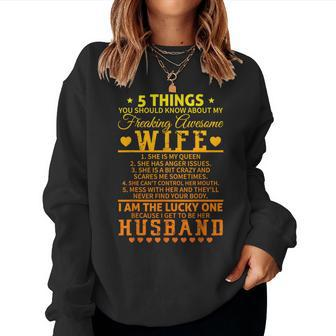 5 Things You Should Know About My Wife Husband Women Sweatshirt - Thegiftio UK