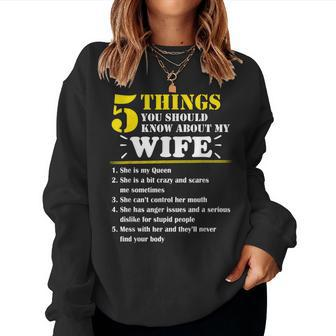 5 Things About My Wife Husband Women Sweatshirt - Monsterry UK