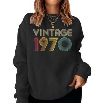 53Rd Birthday For Vintage 1970 Retro Born Women Sweatshirt - Monsterry