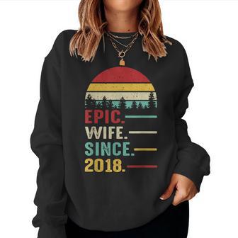 6Th Wedding Anniversary For Her Epic Wife Since 2018 Women Sweatshirt - Thegiftio UK