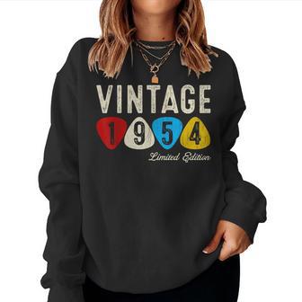 70Th Birthday Guitar Lover Vintage 1954 Women Sweatshirt - Monsterry