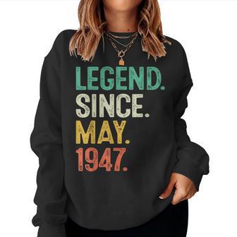 77 Year Old Legend May 1947 77Th Birthday Women Women Sweatshirt - Thegiftio UK