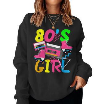 80'S Girl Music Eighties Fashion Lovers Nostalgic Women Sweatshirt - Seseable
