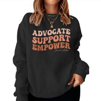 Advocate Support Empower Groovy Social Worker Graduation Women Sweatshirt - Seseable