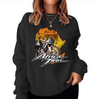 Africa Touring Twin Motorcycle Nature Woman Women Sweatshirt - Monsterry AU