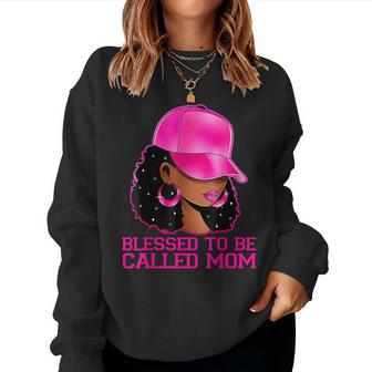 African American Afro Blessed To Be Called Mom Women Sweatshirt - Thegiftio UK