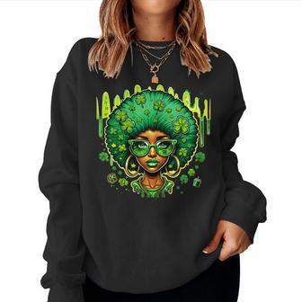 African American Leprechaun Black St Patrick's Day Women Sweatshirt | Mazezy