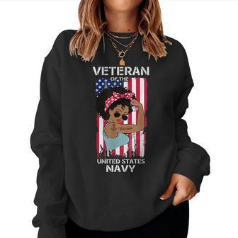 African American Melanin Women Who Are Veteran Of Us Navy Women Sweatshirt - Monsterry CA